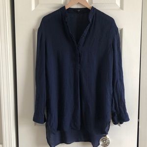 Tibi navy oversized long sleeve tunic